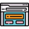 icon of a web page in brand colours