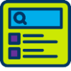 icon of a web page in games jobs direct brand colours