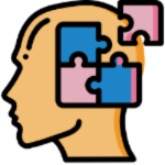 icon of a persons head with a jigsaw puzzle within to show understanding