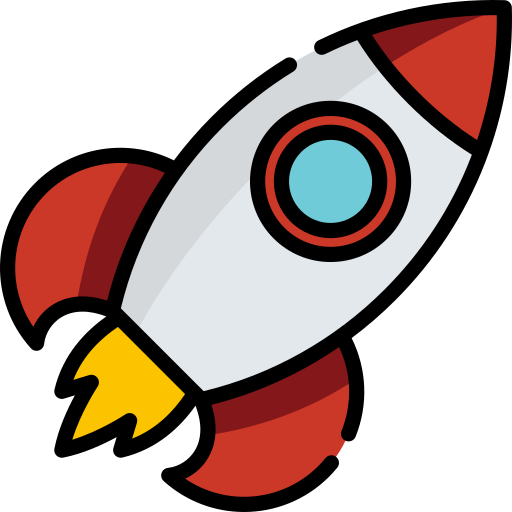 Icon depicting rocket taking off
