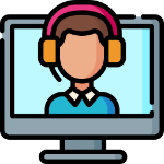icon showing a video call